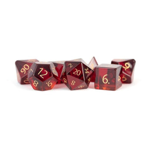 Metallic Dice Games Dice Dice - Zircon Glass Birthstone Polyhedrals - January Garnet (MDG)