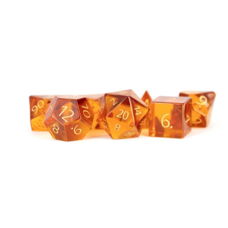 Metallic Dice Games Dice Dice - Zircon Glass Birthstone Polyhedrals - November Citrine (MDG)