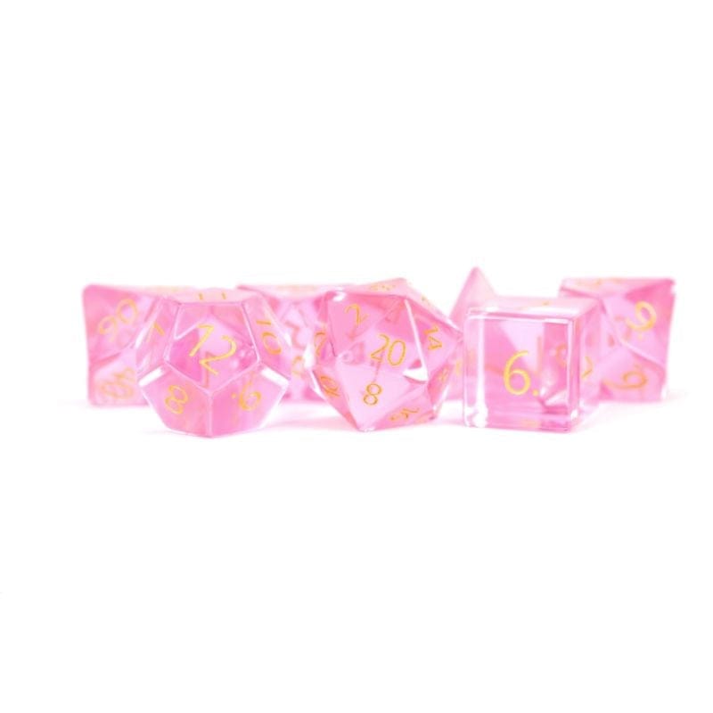 Metallic Dice Games Dice Dice - Zircon Glass Birthstone Polyhedrals - October Tourmaline (MDG)