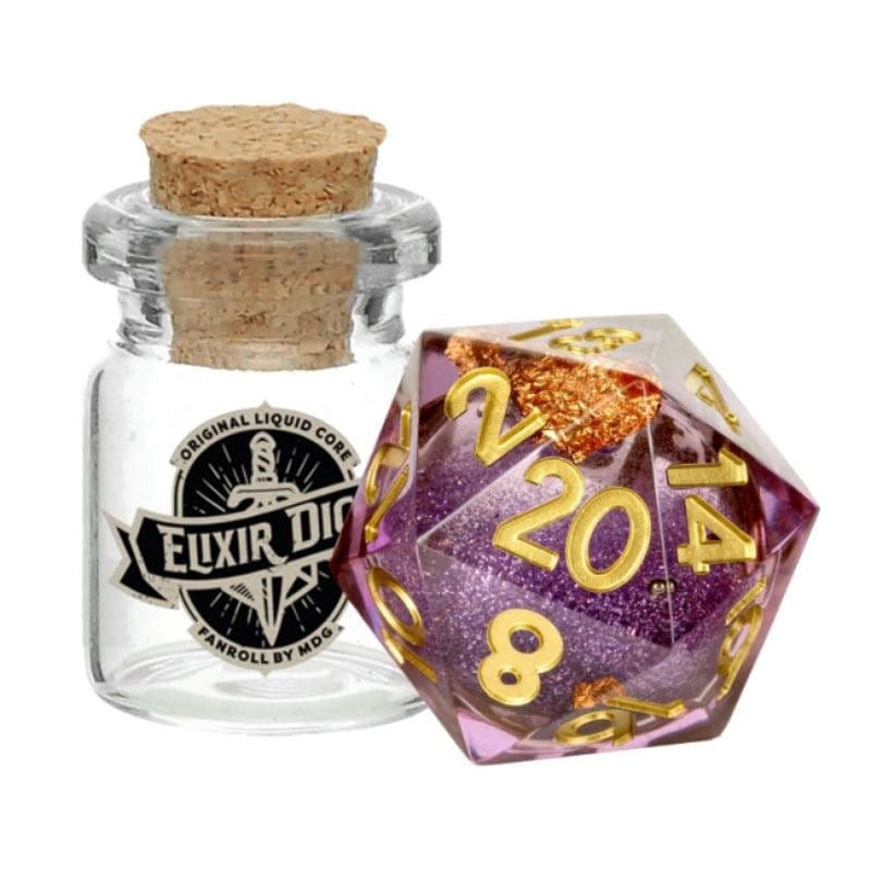 Metallic Dice Games Dice Individual d20 - Liquid Core - Aether Abstract (15/05/23 release)