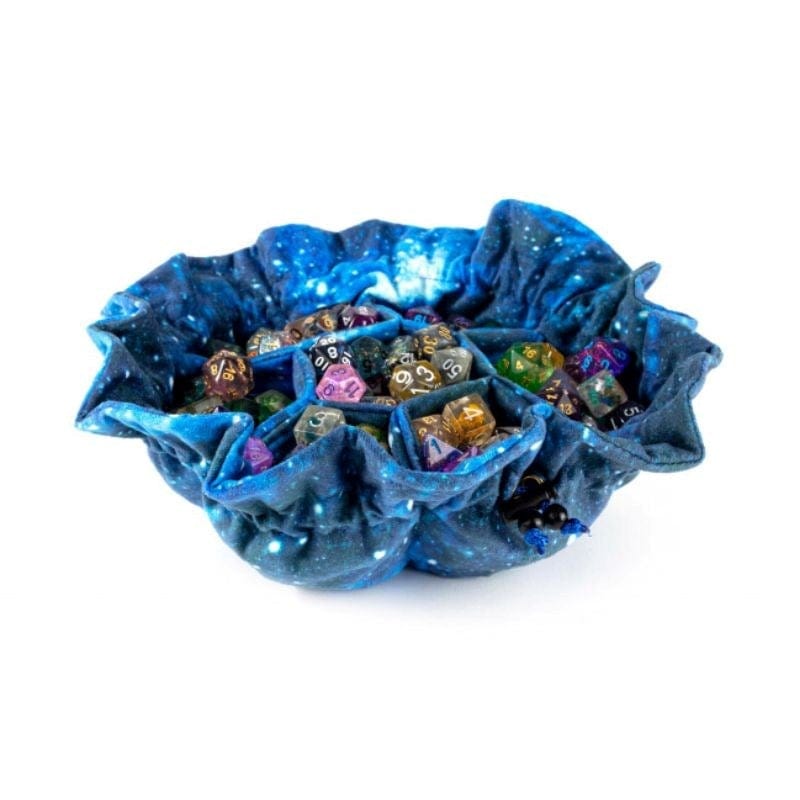 Metallic Dice Games Dice Velvet Compartment Dice Bag with Pockets - Galaxy (MDG)