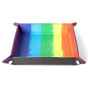Metallic Dice Games Dice Velvet Dice Tray -  Watercolour Rainbow (MDG)