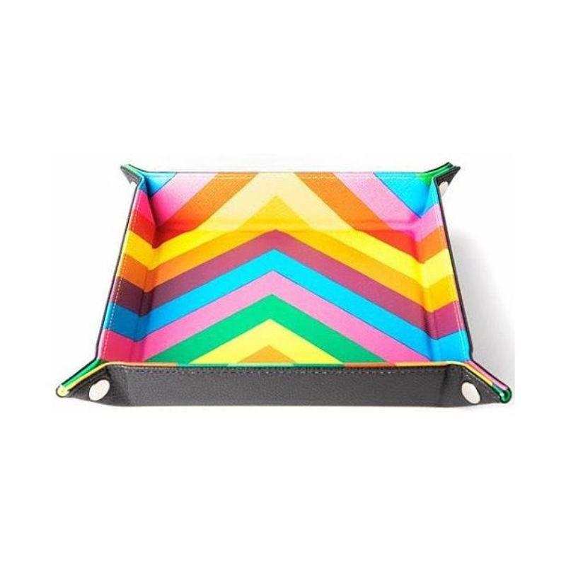 Metallic Dice Games Dice Velvet Folding Dice Tray - Rainbow