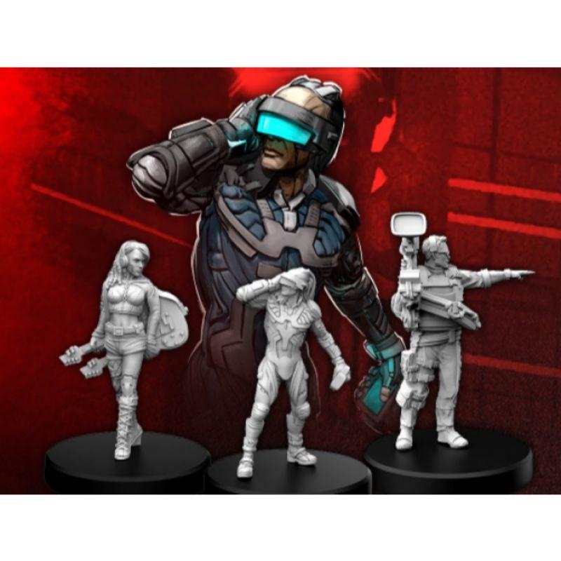 Monster Fight Club Miniatures Cyberpunk Red RPG: Edgerunners C - Rocker, Netrunner, and Media