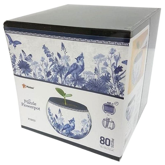 3D Puzzle - 80pc Flowerpot (Oriental Birds and Flowers)