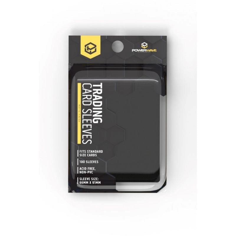 PowerWave Trading Card Games Card Protector Sleeves - Powerwave â Matte Black (100)