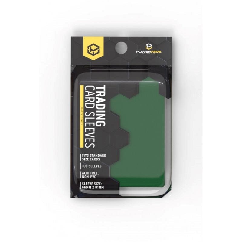 PowerWave Trading Card Games Card Protector Sleeves - Powerwave â Matte Green (100)