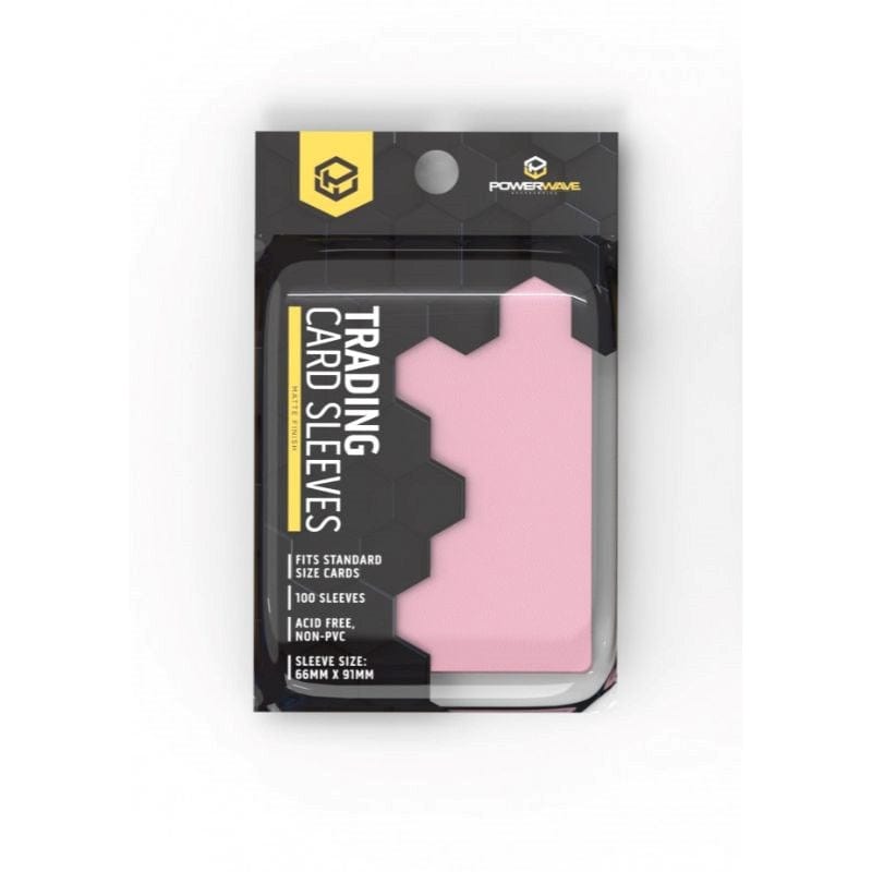 PowerWave Trading Card Games Card Protector Sleeves - Powerwave â Matte Pink (100)