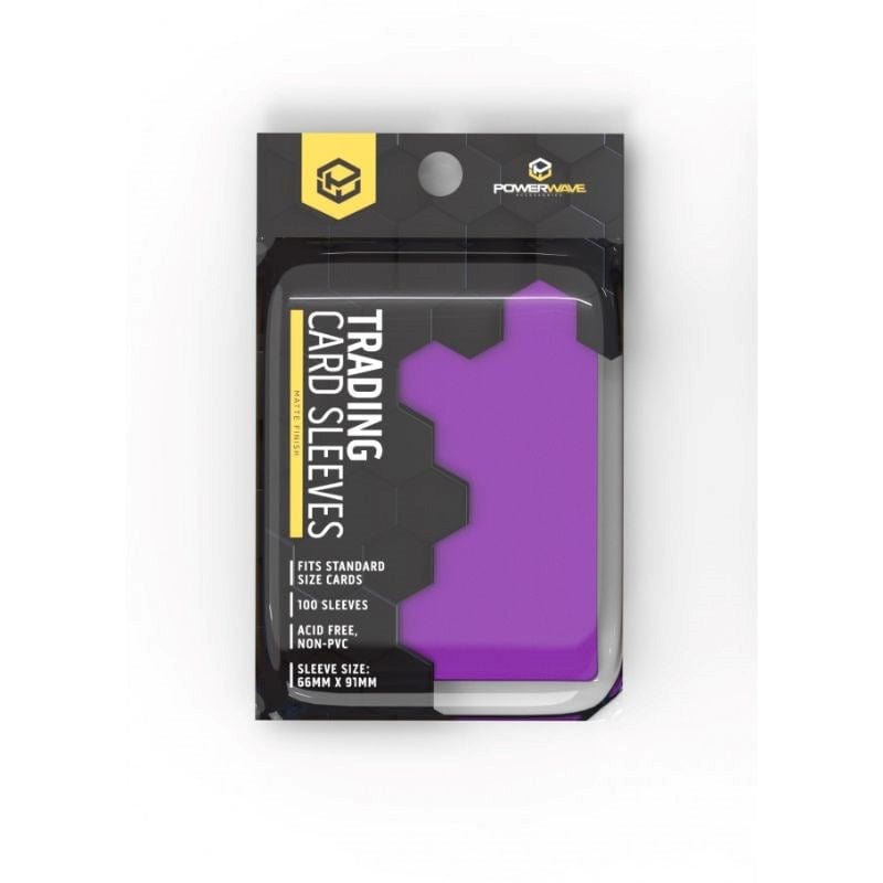 PowerWave Trading Card Games Card Protector Sleeves - Powerwave â Matte Purple (100)
