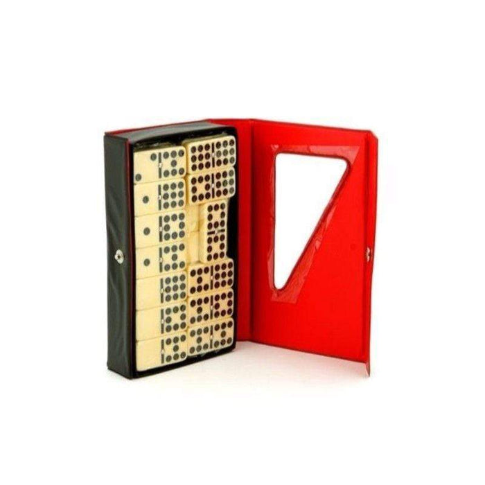 Dominoes - Double 6 42mm Ivory in Black Vinyl Case