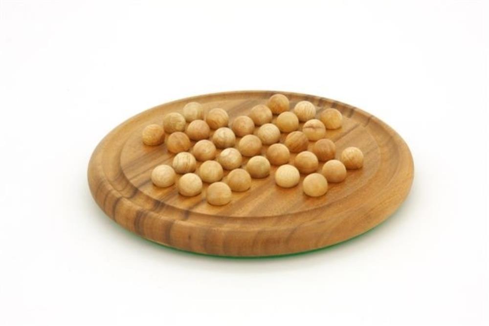 Puzzles and Games Specialists Classic Games Solitaire - Round with Wooden Balls 8.5"