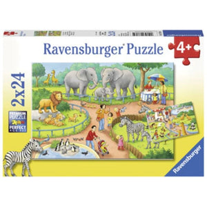 Ravensburger Jigsaws A Day at the Zoo Puzzle (2x24pc) Ravensburger