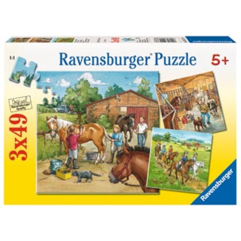 Ravensburger Jigsaws A Day with Horses (3x49pc) Ravensburger