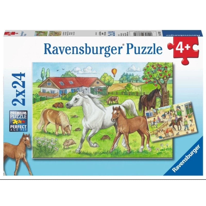 Ravensburger Jigsaws At the Stables Puzzle (2x24pc) Ravensburger