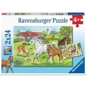 Ravensburger Jigsaws At the Stables Puzzle (2x24pc) Ravensburger