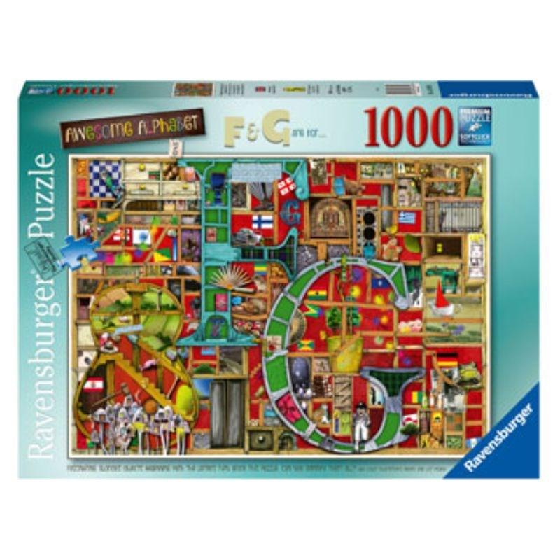 Ravensburger Jigsaws Awesome Alphabet - F & G (1000pc) Ravensburger