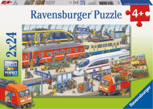 Ravensburger Jigsaws Busy Train Station (2x24pc) Ravensburger