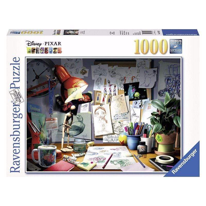 Ravensburger Jigsaws Disney Pixar - The Artistâs Desk (1000pc) Ravensburger