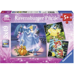 Ravensburger Jigsaws Disney Snow White, Cinderella and Ariel (3x49pc) Ravensburger
