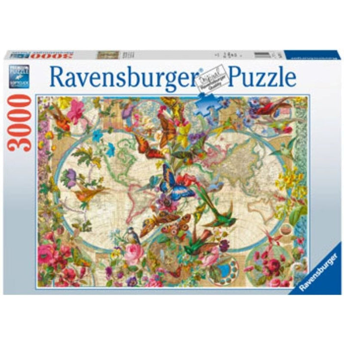 Flora & Fauna World Map (3000pc) Ravensburger