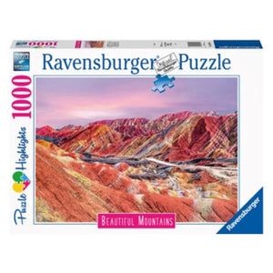 Ravensburger Jigsaws Rainbow Mountains, China (1000pc) Ravensburger