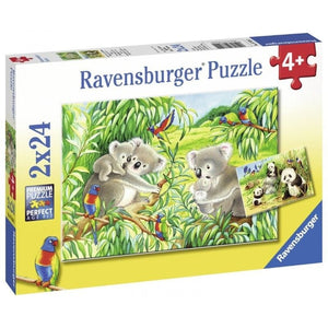 Ravensburger Jigsaws Sweet Koalas and Pandas (2x24pc) Ravensburger