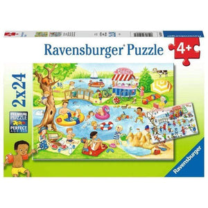 Ravensburger Jigsaws Swimming at the Lake (2x24pc) Ravensburger