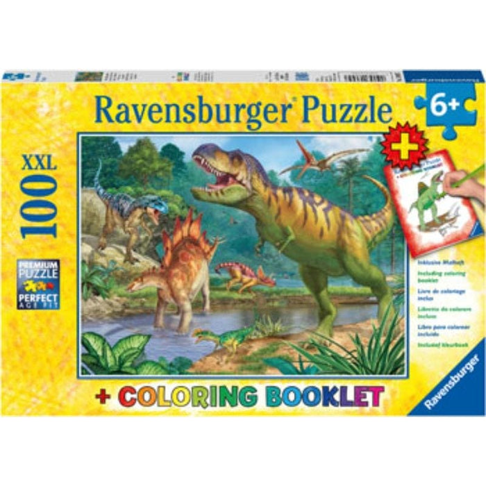 World of Dinosaurs (100pc) & Coloring Book