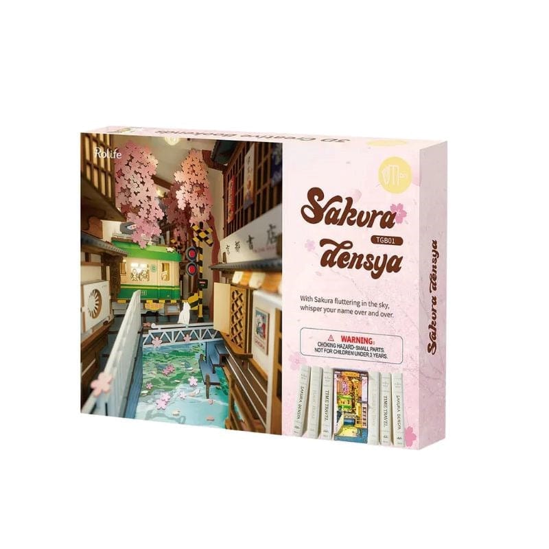 Robotime Construction Puzzles DIY Bookends - Sakura Densya