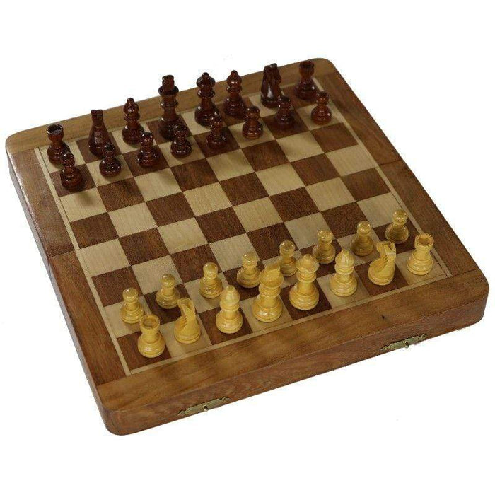 Chess Set - Hawstead Magnetic Folding Acacia 25cm (Royal Oak)
