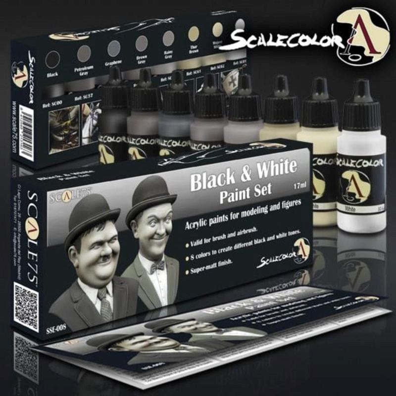 Scale 75 Hobby Paint - Scale 75 - Scalecolor Black and White Paint Set