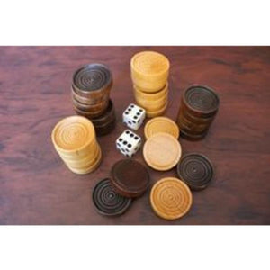 Smart Brain Classic Games Draughts / Checkers Men - Natural Wooden