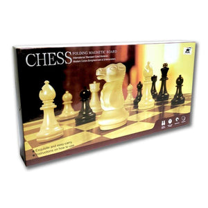 Ubon Classic Games Chess Set - Folding Magnetic Board Black & White 36cm