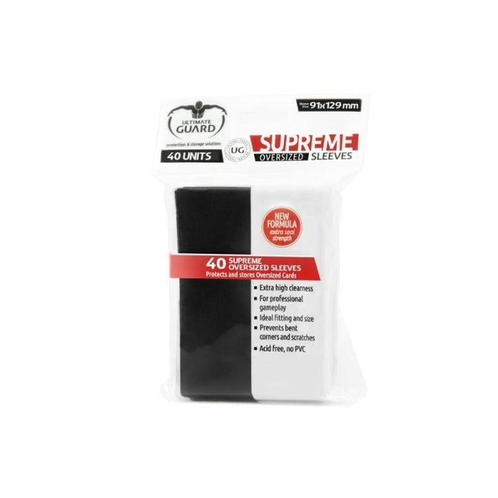 Card Protector Sleeves - Ultimate Guard Supreme Sleeves Oversized Black Standard (40)