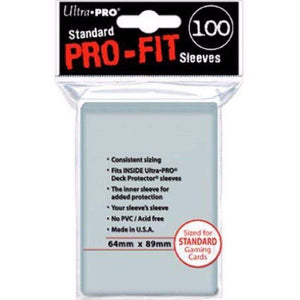 Ultra Pro Board & Card Games Card Protector Sleeves - Pro-Fit Standard Size Clear (100)