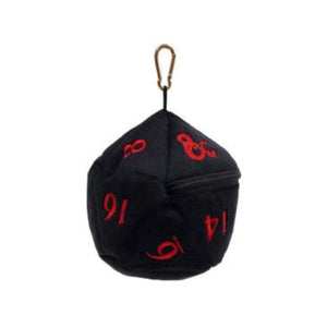 Ultra Pro Dice Dice Bag - Ultra Pro - Black and Red D20 Plush Dice Bag for D&D