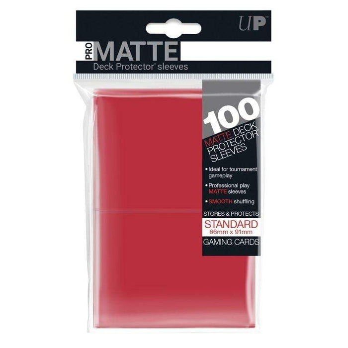 Card Protector Sleeves - Pro Matte Red (100 Bag)