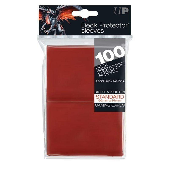 Card Protector Sleeves - Red (100 Bag)