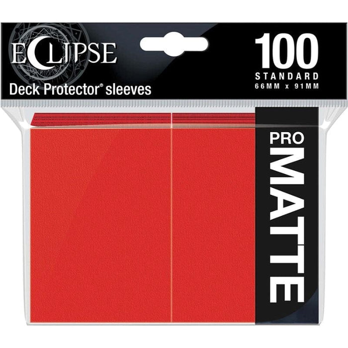 Eclipse Matte Standard Sleeves - Apple Red (100) (66mm x 91mm)