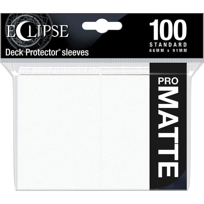 Eclipse Matte Standard Sleeves - Arctic White (100) (66mm x 91mm)