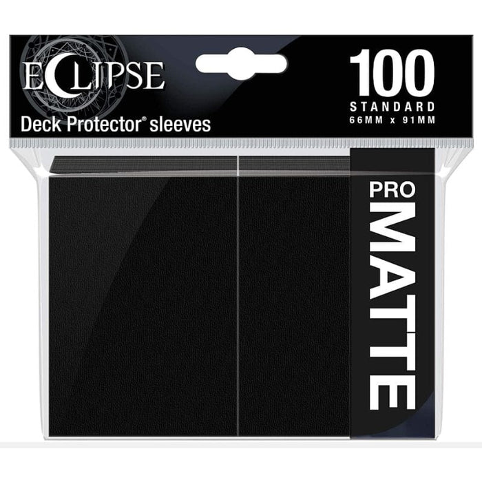 Eclipse Matte Standard Sleeves - Jet Black (100) (66mm x 91mm)