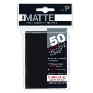 Ultra Pro Trading Card Games Pro-Matte Deck Protectors Pack - Black 50ct (66mm x 91mm)