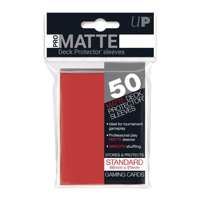 Pro-Matte Deck Protectors Pack - Red 50ct (66mm x 91mm)
