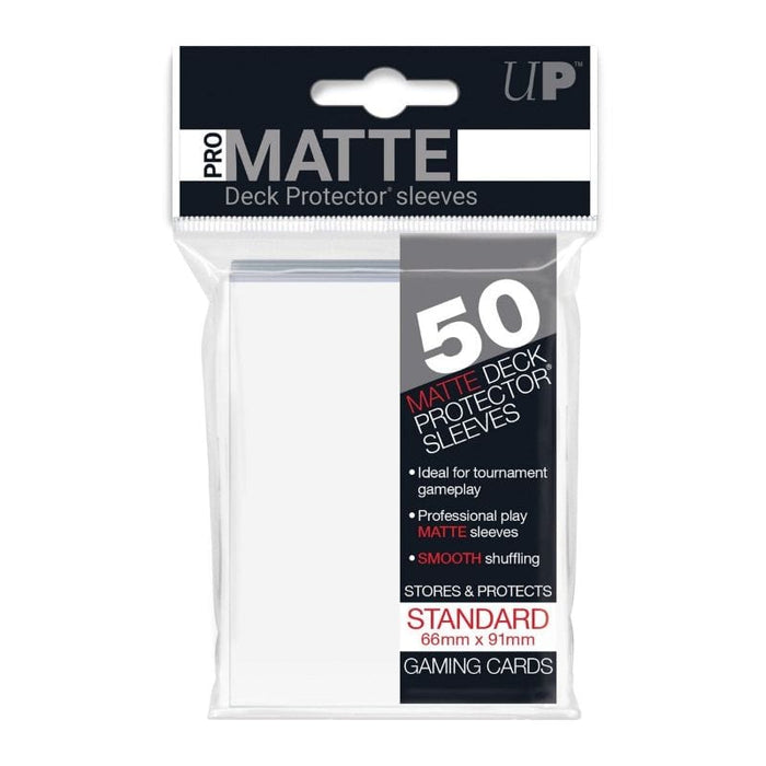 Pro-Matte Deck Protectors Pack - White 50ct (66mm x 91mm)