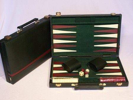 UNK Classic Games Backgammon - 15" Green Checkered