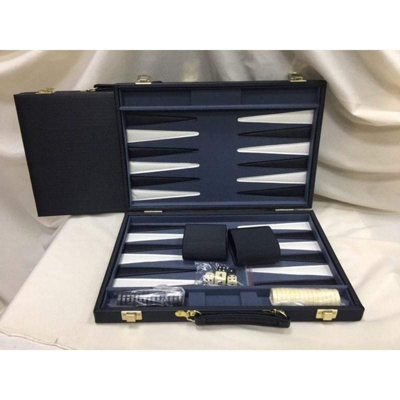 UNK Classic Games Backgammon - 18â Black Strip Textured