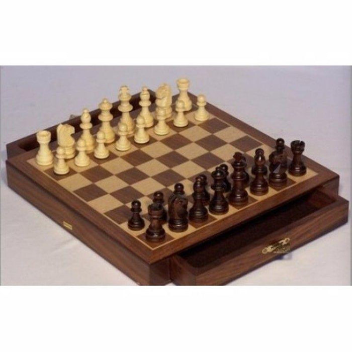 Chess Set - Magnetic Chess Box/Set 10" Walnut