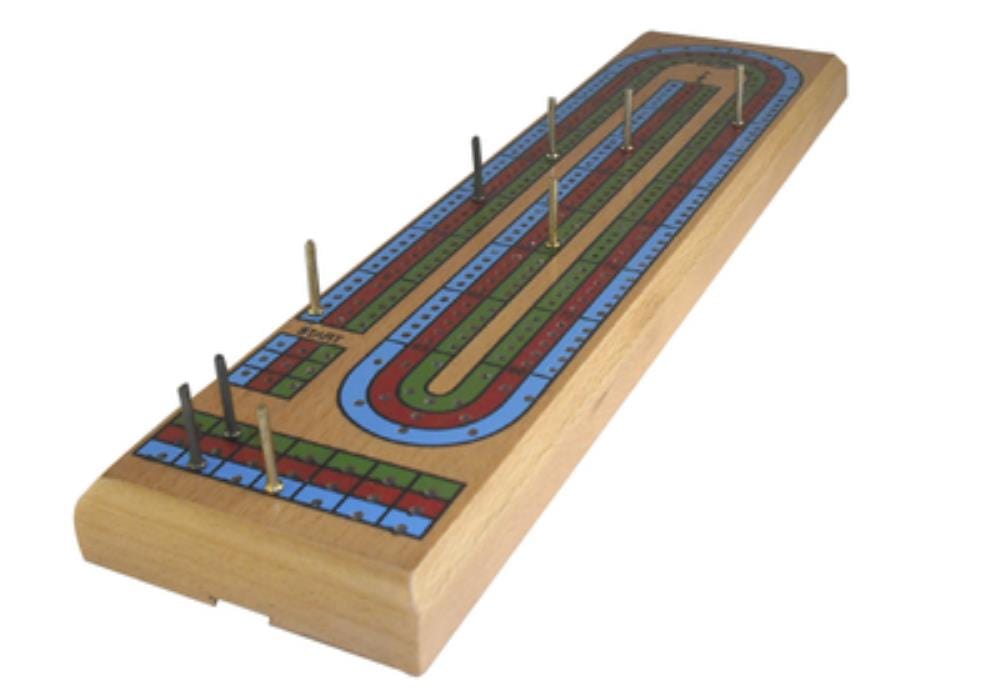 UNK Classic Games Cribbage Board - 3 Track Coloured