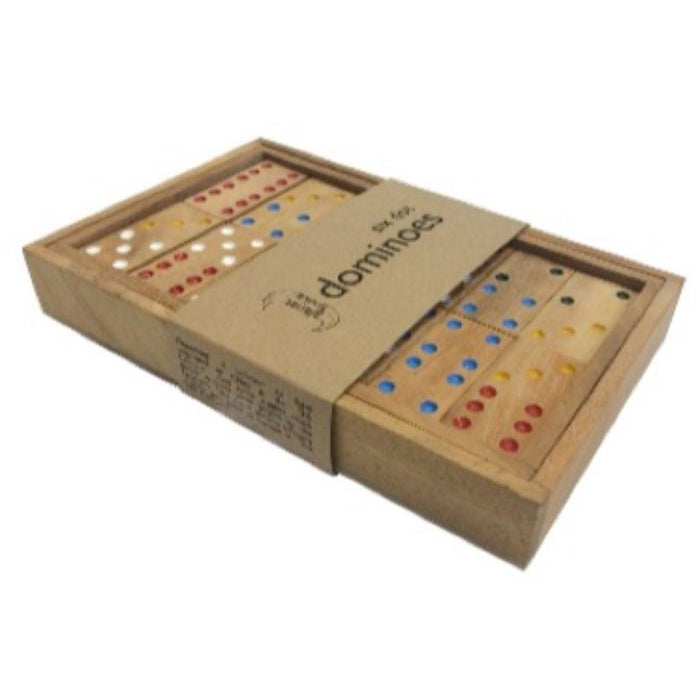Dominoes - Double 6 Coloured Wood