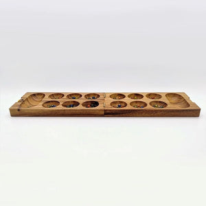 UNK Classic Games Mancala - Folding Wood Glass Stones (52cm)